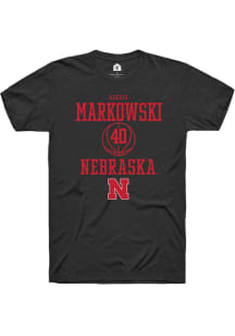 Alexis Markowski  Nebraska Cornhuskers Black Rally NIL Sport Icon Short Sleeve T Shirt