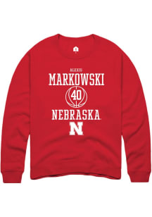 Alexis Markowski Rally Mens Red Nebraska Cornhuskers NIL Sport Icon Crew Sweatshirt