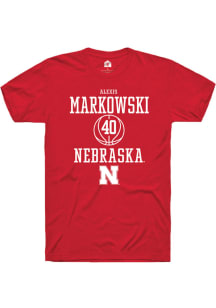 Alexis Markowski  Nebraska Cornhuskers Red Rally NIL Sport Icon Short Sleeve T Shirt