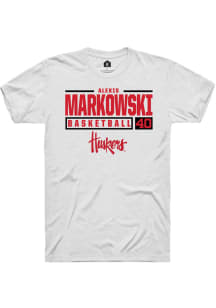 Alexis Markowski  Nebraska Cornhuskers White Rally NIL Stacked Box Short Sleeve T Shirt