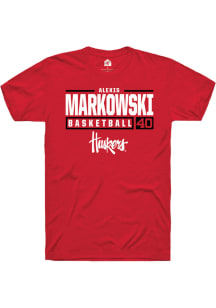 Alexis Markowski  Nebraska Cornhuskers Red Rally NIL Stacked Box Short Sleeve T Shirt