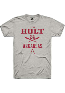 Peyton Holt  Arkansas Razorbacks Ash Rally NIL Sport Icon Short Sleeve T Shirt
