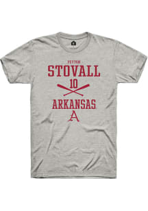 Peyton Stovall  Arkansas Razorbacks Ash Rally NIL Sport Icon Short Sleeve T Shirt