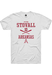 Peyton Stovall  Arkansas Razorbacks White Rally NIL Sport Icon Short Sleeve T Shirt