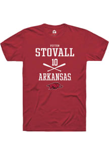 Peyton Stovall  Arkansas Razorbacks Red Rally NIL Sport Icon Short Sleeve T Shirt