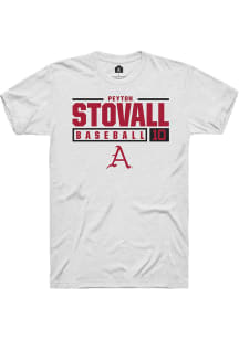 Peyton Stovall  Arkansas Razorbacks White Rally NIL Stacked Box Short Sleeve T Shirt