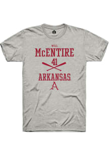 Will McEntire  Arkansas Razorbacks Ash Rally NIL Sport Icon Short Sleeve T Shirt