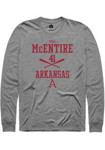 Will McEntire  Arkansas Razorbacks Graphite Rally NIL Sport Icon Long Sleeve T Shirt