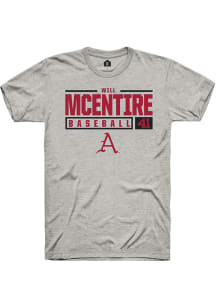 Will McEntire  Arkansas Razorbacks Ash Rally NIL Stacked Box Short Sleeve T Shirt