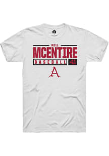 Will McEntire  Arkansas Razorbacks White Rally NIL Stacked Box Short Sleeve T Shirt