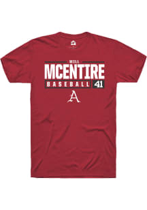 Will McEntire  Arkansas Razorbacks Red Rally NIL Stacked Box Short Sleeve T Shirt
