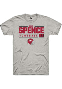 Brad Spence  Arkansas Razorbacks Ash Rally NIL Stacked Box Short Sleeve T Shirt