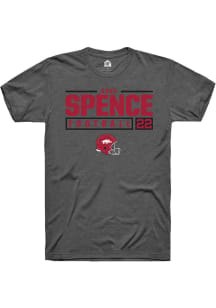 Brad Spence  Arkansas Razorbacks Dark Grey Rally NIL Stacked Box Short Sleeve T Shirt