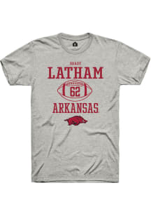 Brady Latham  Arkansas Razorbacks Ash Rally NIL Sport Icon Short Sleeve T Shirt
