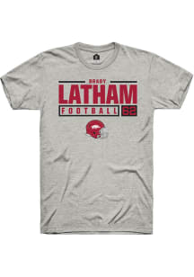 Brady Latham  Arkansas Razorbacks Ash Rally NIL Stacked Box Short Sleeve T Shirt