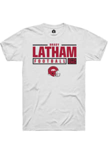 Brady Latham  Arkansas Razorbacks White Rally NIL Stacked Box Short Sleeve T Shirt