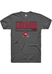 Brady Latham  Arkansas Razorbacks Dark Grey Rally NIL Stacked Box Short Sleeve T Shirt