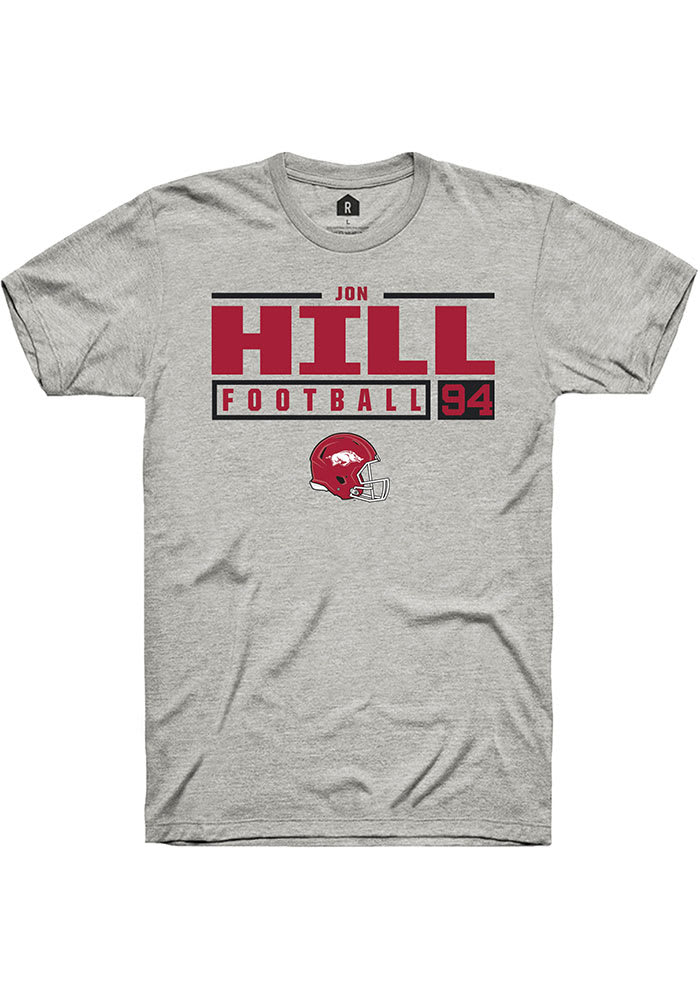Jon Hill Razorbacks Rally NIL Stacked Box Short Sleeve T Shirt