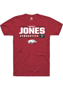 Maddie Jones  Arkansas Razorbacks Red Rally NIL Stacked Box Short Sleeve T Shirt