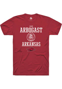 Cade Arbogast  Arkansas Razorbacks Red Rally NIL Sport Icon Short Sleeve T Shirt