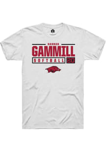 Hannah Gammill  Arkansas Razorbacks White Rally NIL Stacked Box Short Sleeve T Shirt