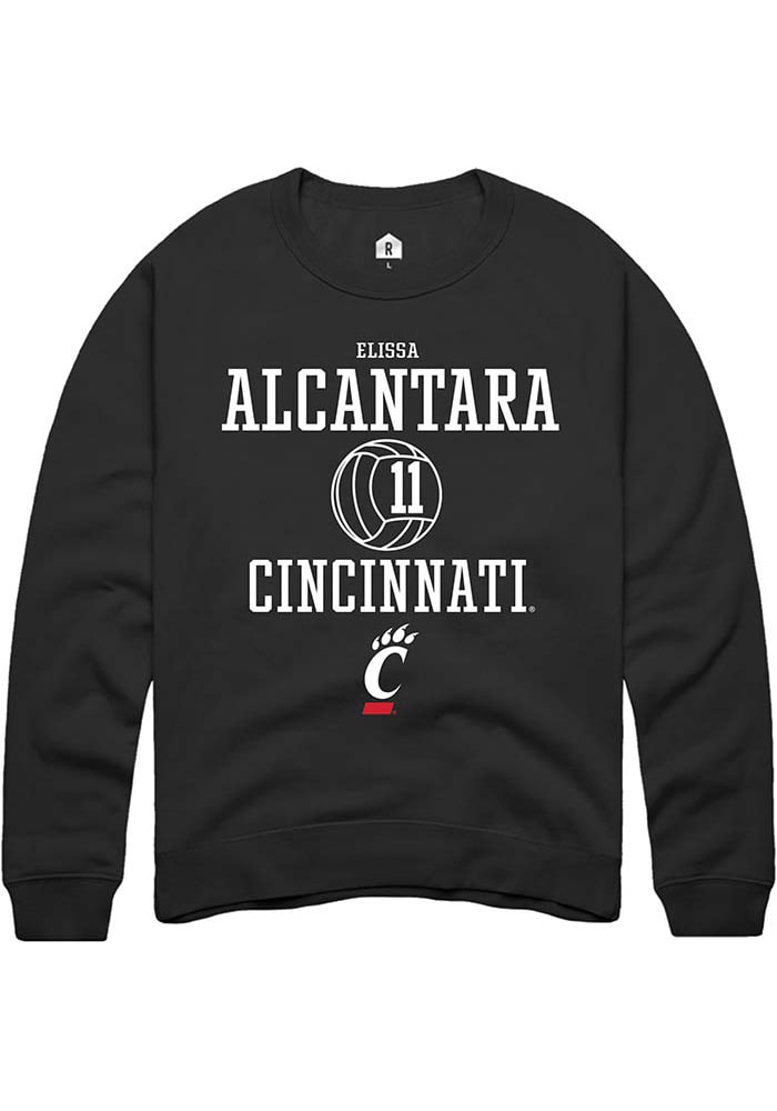 Elissa Alcantara Rally Cincinnati Bearcats Mens Black NIL Sport Icon Long Sleeve Crew Sweatshirt