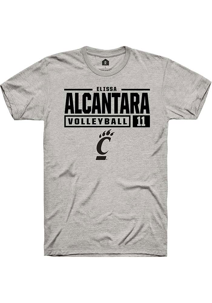 Elissa Alcantara Cincinnati Bearcats Grey Rally NIL Stacked Box Short Sleeve T Shirt