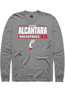 Elissa Alcantara  Cincinnati Bearcats Graphite Rally NIL Stacked Box Long Sleeve T Shirt