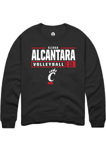 Elissa Alcantara  Rally Cincinnati Bearcats Mens Black NIL Stacked Box Long Sleeve Crew Sweatshi..