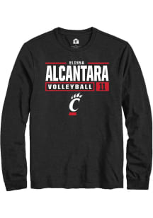 Elissa Alcantara  Cincinnati Bearcats Black Rally NIL Stacked Box Long Sleeve T Shirt