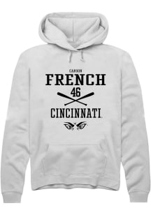 Carson French  Rally Cincinnati Bearcats Mens White NIL Sport Icon Long Sleeve Hoodie