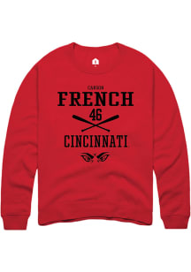 Carson French  Rally Cincinnati Bearcats Mens Red NIL Sport Icon Long Sleeve Crew Sweatshirt