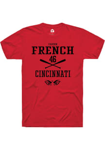 Carson French  Cincinnati Bearcats Red Rally NIL Sport Icon Short Sleeve T Shirt