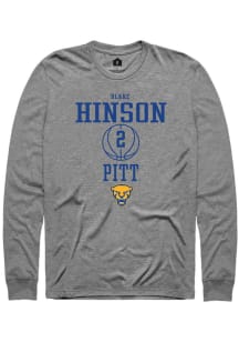 Blake Hinson  Pitt Panthers Grey Rally NIL Sport Icon Long Sleeve T Shirt