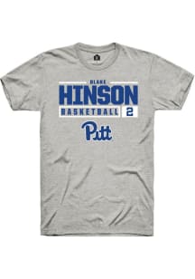 Blake Hinson  Pitt Panthers Ash Rally NIL Stacked Box Short Sleeve T Shirt