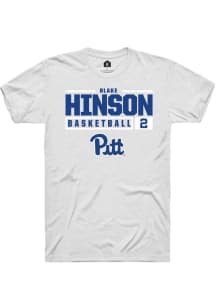 Blake Hinson  Pitt Panthers White Rally NIL Stacked Box Short Sleeve T Shirt