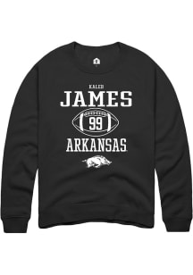 Kaleb  James  Rally Arkansas Razorbacks Mens Black NIL Sport Icon Long Sleeve Crew Sweatshirt