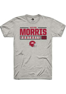 Kaylon Morris  Arkansas Razorbacks Ash Rally NIL Stacked Box Short Sleeve T Shirt