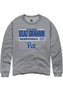 Guillermo Diaz Graham Rally Mens Graphite Pitt Panthers NIL Stacked Box Crew Sweatshirt