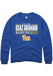 Guillermo Diaz Graham Rally Mens Blue Pitt Panthers NIL Stacked Box Crew Sweatshirt