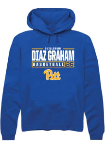 Guillermo Diaz Graham Rally Mens Blue Pitt Panthers NIL Stacked Box Hooded Sweatshirt