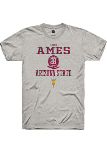 Taryn Ames  Arizona State Sun Devils Ash Rally NIL Sport Icon Short Sleeve T Shirt