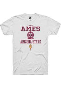 Taryn Ames  Arizona State Sun Devils White Rally NIL Sport Icon Short Sleeve T Shirt