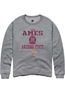 Taryn Ames  Rally Arizona State Sun Devils Mens Grey NIL Sport Icon Long Sleeve Crew Sweatshirt