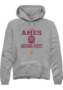 Taryn Ames  Rally Arizona State Sun Devils Mens Graphite NIL Sport Icon Long Sleeve Hoodie