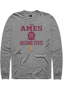 Taryn Ames  Arizona State Sun Devils Grey Rally NIL Sport Icon Long Sleeve T Shirt