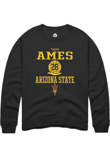 Taryn Ames  Rally Arizona State Sun Devils Mens Black NIL Sport Icon Long Sleeve Crew Sweatshirt