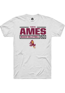 Taryn Ames  Arizona State Sun Devils White Rally NIL Stacked Box Short Sleeve T Shirt