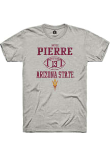 Bryce Pierre  Arizona State Sun Devils Ash Rally NIL Sport Icon Short Sleeve T Shirt