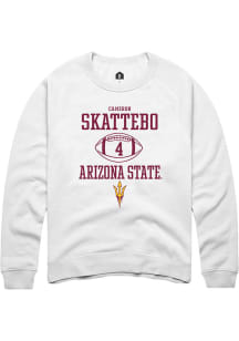 Cameron Skattebo  Rally Arizona State Sun Devils Mens White NIL Sport Icon Long Sleeve Crew Swea..